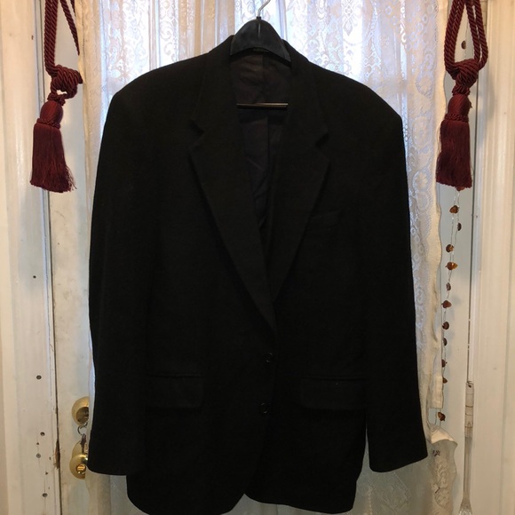 STAFFORD-100% BLACK CAMEL HAIR JACKET - Picture 2 of 8